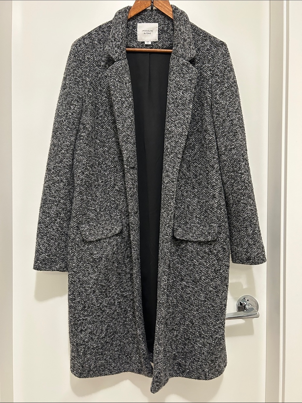 Jacqueline de Yong Long Coat (Charcoal) Marl